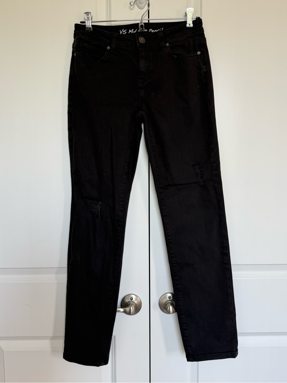 Vintage Victoria's Secret Mid Rise Pencil Black Jeans Size 4 Short